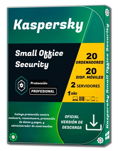 Kaspersky Small Office Security - 20 PCs - 20 Móviles - 2 Servidores Por 1 Año